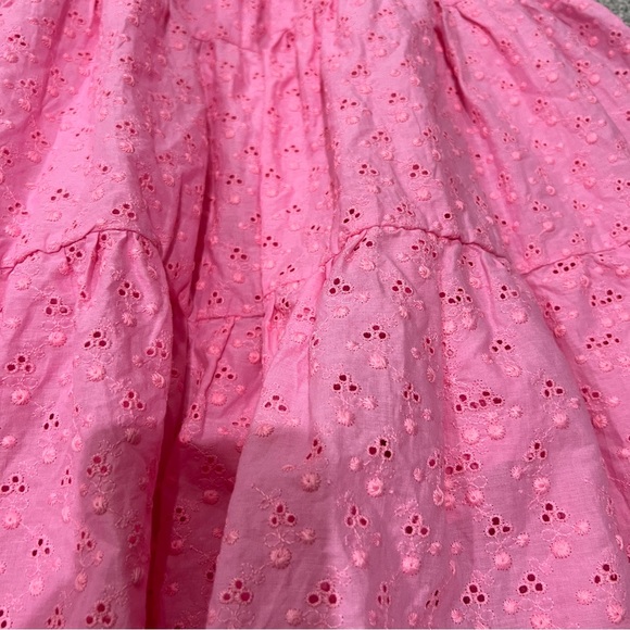 Ivy City Co Pink Eyelet Tiered Maxi Dress 100% Cotton Lined Women’s Size XL - Picture 8 of 9